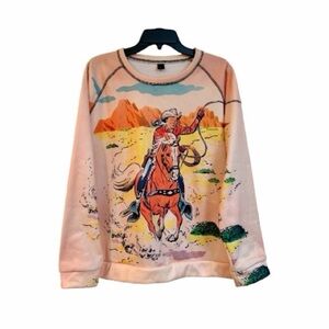 VINTAGE, WOMENS, ROY ROGERS, GRAPHIC PRINT SWEATSHIRT. SIZE XL